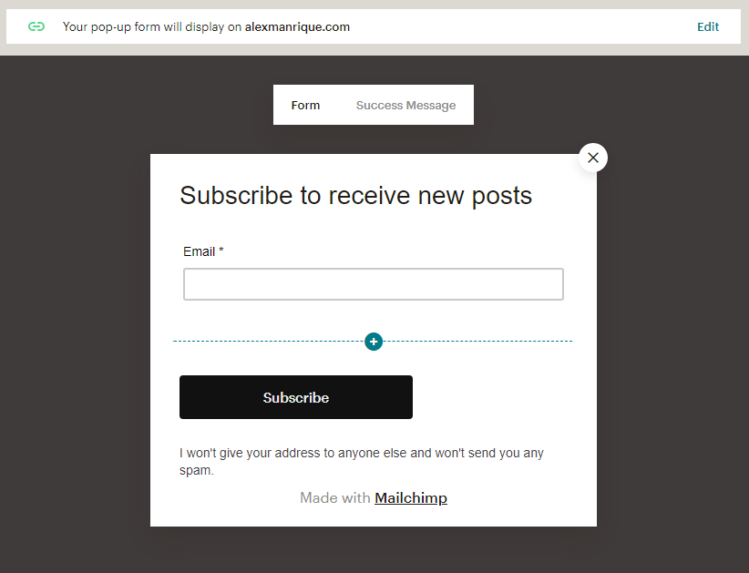 subscriber form design